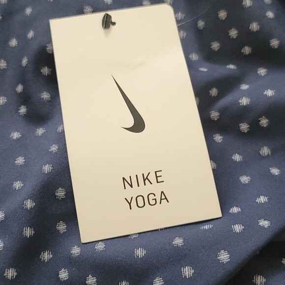Nike Yoga Polka Dot Navy Slate Twist High Waist Ankle Leggings Size XS - Picture 5 of 6